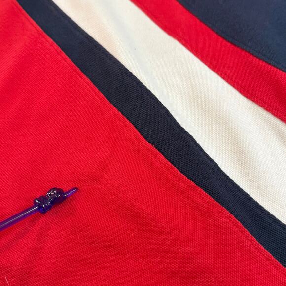 Vtg Tommy Hilifger Pique Polo Shirt Size L Campus Preppy Diagonal Stripe Y2K 90s - Picture 6 of 16